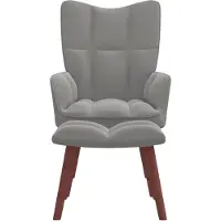 The Living Store Relaxsessel mit Hocker Hellgrau Samt
