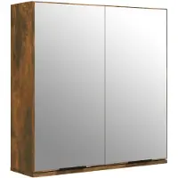The Living Store Bad-Spiegelschrank Räuchereiche 64x20x67 cm