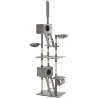 The Living Store Katzen-Kratzbaum Sisal 230 - 260 cm Grau