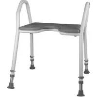 Seniorshop Duschhocker Aqua mit grauem PU-Sitz 1 St