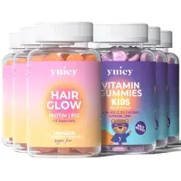 Yuicy Hair Glow & Kids Multivitamin | Hochdosierte Vitamin Fruchtgummies vegan 360 St Fruchtgummi