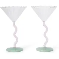 &Klevering - Coupe Curve Cocktailglas, pink (2er-Set)