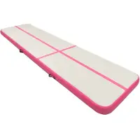 The Living Store Aufblasbare Gymnastikmatte mit Pumpe 600x100x15 cm PVC Rosa