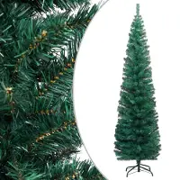 The Living Store Künstlicher Weihnachtsbaum Schlank mit Ständer Grün 240 cm PVC