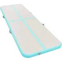 The Living Store Aufblasbare Gymnastikmatte mit Pumpe 300x100x10 cm PVC Grün