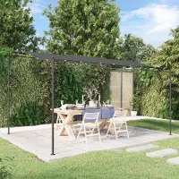 The Living Store Markise Anthrazit 4x3 m 180 g/m² Stoff und Stahl