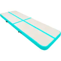 The Living Store Aufblasbare Gymnastikmatte mit Pumpe 300x100x20 cm PVC Grün