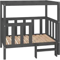 The Living Store Hundebett Grau 105,5x83,5x100 cm Massivholz Kiefer