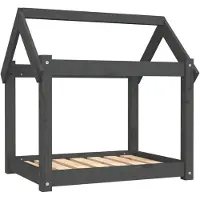 The Living Store Hundebett Grau 71x55x70 cm Massivholz Kiefer