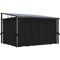 The Living Store Pavillon mit Vorhängen 405x294x244 cm Anthrazit