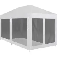 The Living Store Partyzelt mit 6 Mesh-Seitenwänden 6 x 3 m