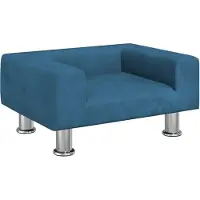 The Living Store Hundebett Blau 50x40x26,5 cm Samt