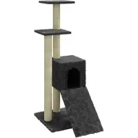 The Living Store Kratzbaum mit Sisal-Kratzsäulen Dunkelgrau 92 cm