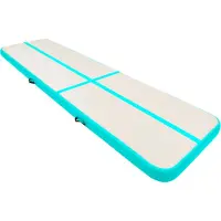 The Living Store Aufblasbare Gymnastikmatte mit Pumpe 600x100x15 cm PVC Grün