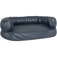 The Living Store Hundebett Ergonomisch Schaumstoff Dunkelblau 75x53cm Kunstleder