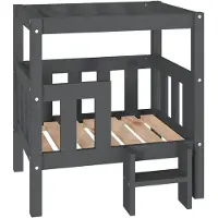 The Living Store Hundebett Grau 65,5x43x70 cm Massivholz Kiefer