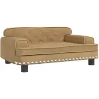 The Living Store Hundebett Braun 70x45x30 cm Samt