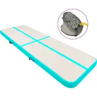 The Living Store Aufblasbare Gymnastikmatte mit Pumpe 500x100x20 cm PVC Grün