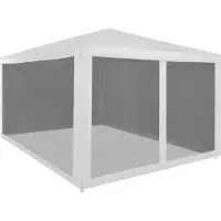 The Living Store Partyzelt mit 4 Mesh-Seitenwänden 4 x 3 m