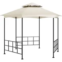 The Living Store Pavillon mit Seitenwänden 3,1x2,7 m Creme