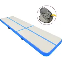The Living Store Aufblasbare Gymnastikmatte mit Pumpe 600x100x20 cm PVC Blau
