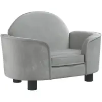 The Living Store Hundebett Hellgrau 66x40x45 cm Samt