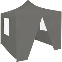 The Living Store Faltzelt Partyzelt Pop-Up mit 4 Seitenwänden 3 x 3 m Anthrazit