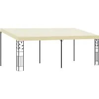 The Living Store Wand-Pavillon 6x3x2,5 m Cremeweiß