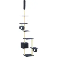 The Living Store Katzenbaum mit Sisal-Kratzsäulen 260 cm Dunkelblau