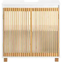 SoBuy BZR125-W Waschbeckenunterschrank Waschtischunterschrank Waschtisch Badezimmerschrank Unterschrank