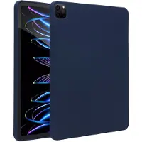 Accezz Liquid Silicone Back Cover mit Stifthalter für das Apple iPad Pro 12.9 (2022) / Pro 12.9 (2021) / Pro 12.9 (2020) - Dunkelblau