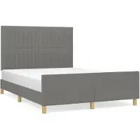 vidaXL Bettgestell ohne Matratze Dunkelgrau 140x190 cm Stoff