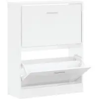 vidaXL Schuhschrank Hochglanz-Weiß 63x24x81 cm Holzwerkstoff