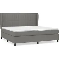 vidaXL Boxspringbett mit Matratze Dunkelgrau 200x200 cm Stoff