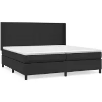 vidaXL Boxspringbett mit Matratze Schwarz 200x200 cm Kunstleder