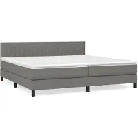 vidaXL Boxspringbett mit Matratze Dunkelgrau 200x200 cm Stoff