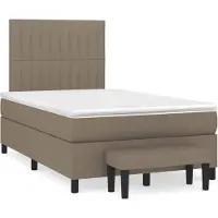 vidaXL Boxspringbett mit Matratze Taupe 120x200 cm Stoff