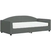 vidaXL Tagesbett mit Matratze Dunkelgrau 90x190 cm Stoff