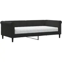 vidaXL Tagesbett mit Matratze Schwarz 90x190 cm Samt