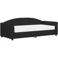 vidaXL Tagesbett mit Matratze Schwarz 90x190 cm Stoff