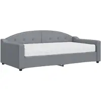 vidaXL Tagesbett mit Matratze Hellgrau 90x190 cm Stoff