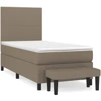 vidaXL Boxspringbett mit Matratze Taupe 90x200 cm Stoff