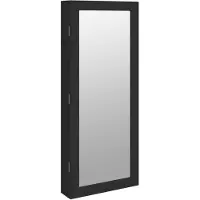 vidaXL Spiegel-Schmuckschrank mit LED-Beleuchtung Wandmontage Schwarz