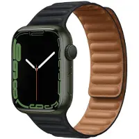 Apple Leather Link Armband für das Watch Series 1 t/m 11 / SE / Ultra (44/45/46/49 mm) - Größe M/L - Midnight
