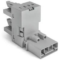 Wago 890-1681 h-Verteiler 1 x Stecker / 2 x Buchse 4-polig, grau