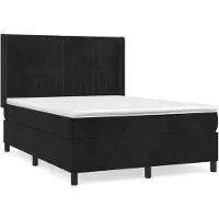 vidaXL Boxspringbett mit Matratze Schwarz 140x190 cm Samt