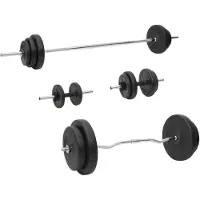 vidaXL Langhantel und Kurzhantel mit Gewichten 90 kg
