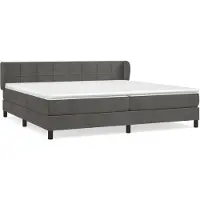 vidaXL Boxspringbett mit Matratze Dunkelgrau 200x200 cm Samt