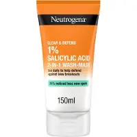 Neutrogena Clear & Defend 1% Salicylic Acid 2-in-1 Wash-Mask 150 ml