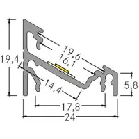 Brumberg Anbau-Eckprofil, Länge 2 Meter, alu